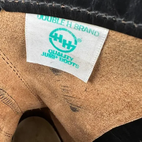 HH Brand Double H 975 Military Combat Jump Boots Cap Toe Upper Leather USA 9 1/2